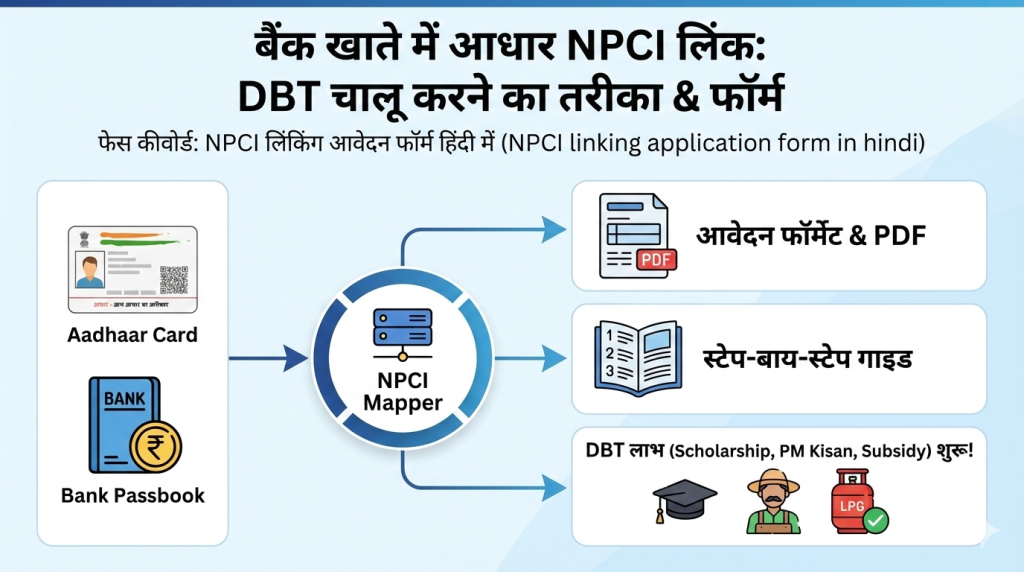 Bank Account me Aadhaar NPCI Link Application Format