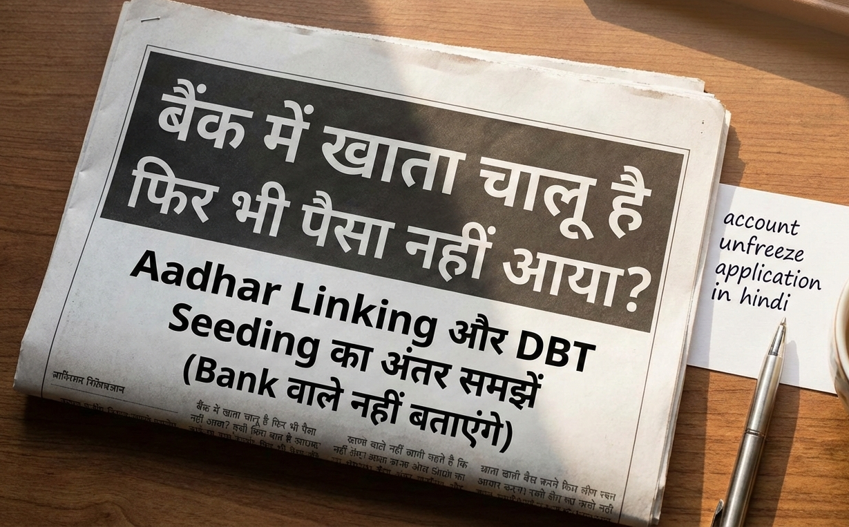 account unfreeze application in hindi