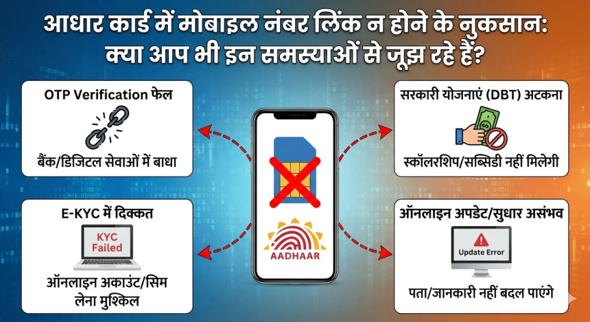Aadhar card mobile Number link