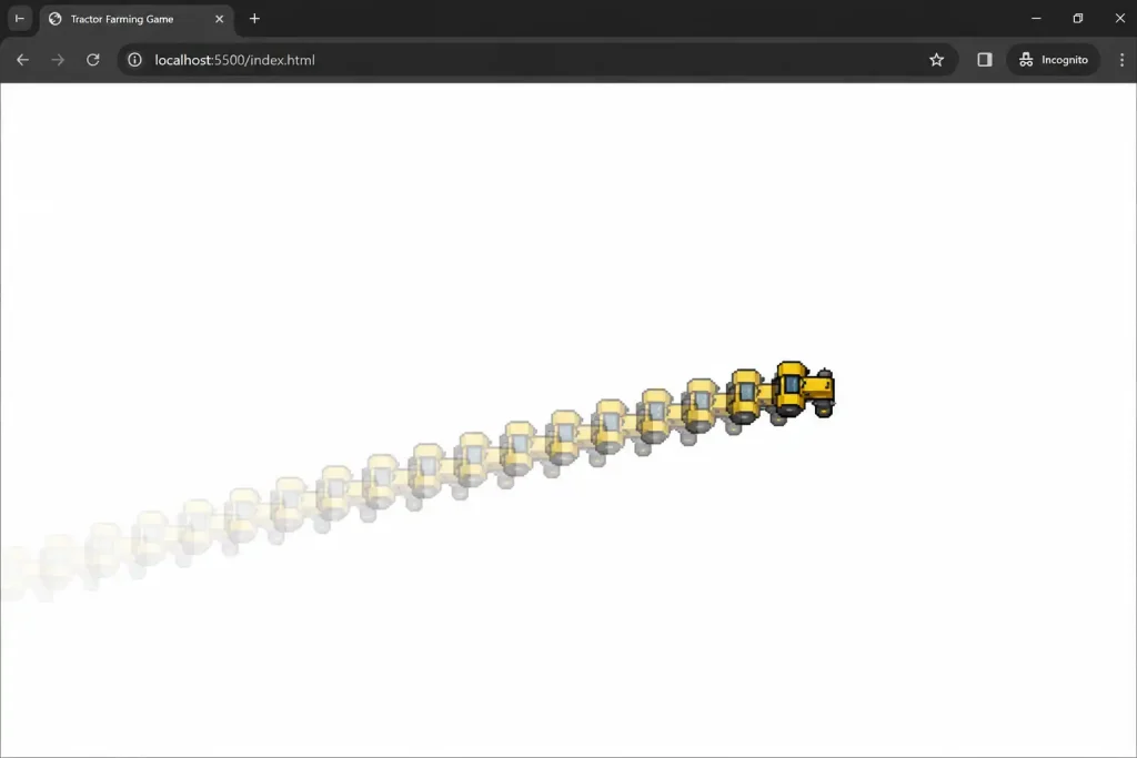 Game loop गलत होने पर tractor के multiple ghost images screen पर दिखना