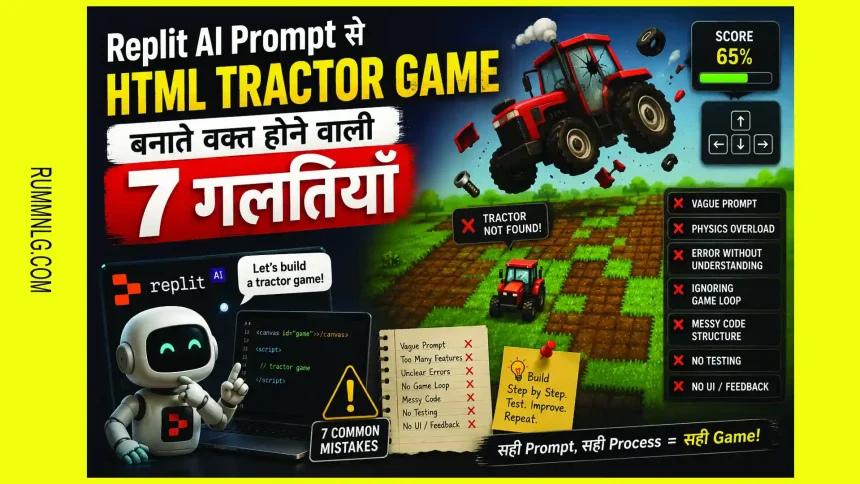 Replit AI Prompt से HTML Tractor Game बनाते वक्त होने वाली 7 गलतियाँ