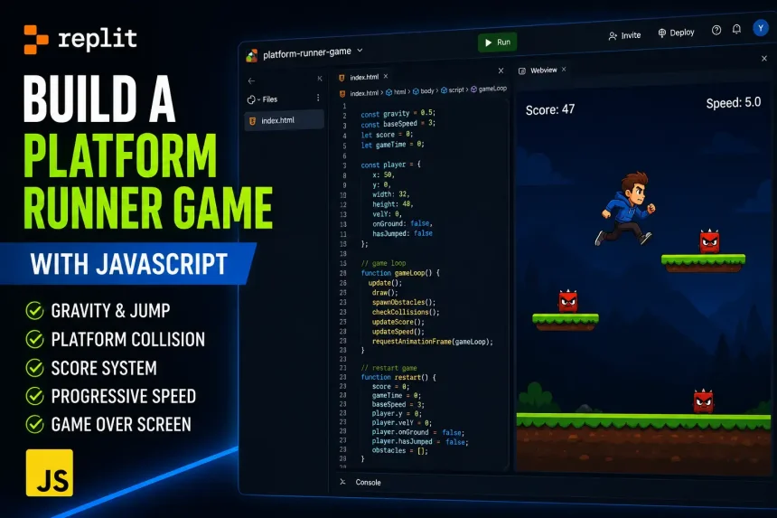 Replit AI से Platform Runner Game